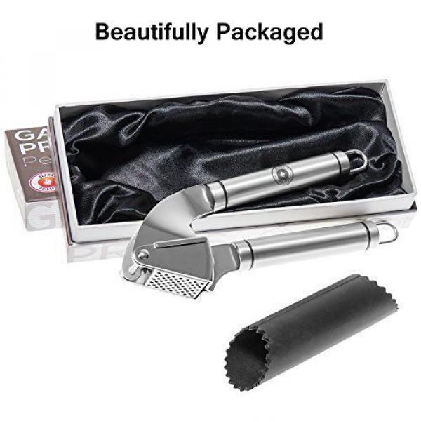 Alpha Grillers Garlic Press and Peeler Set. Stainless Steel Mincer and Silicone #2 image