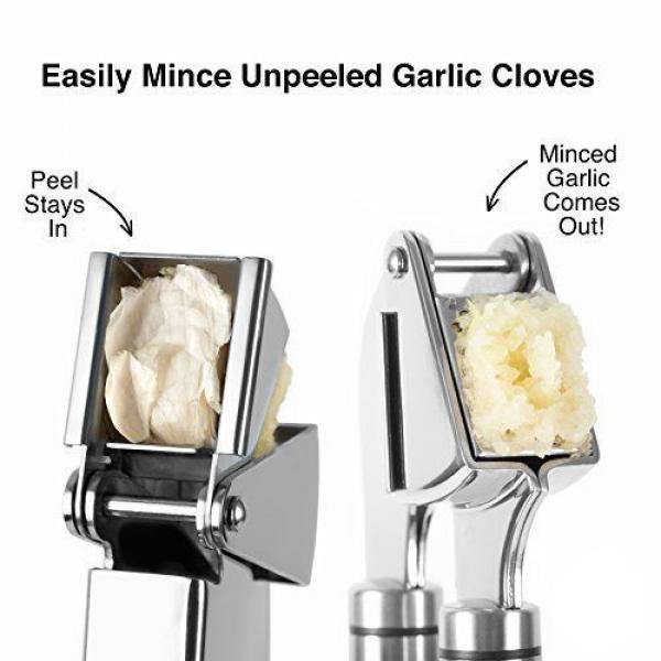 Alpha Grillers Garlic Press and Peeler Set. Stainless Steel Mincer and Silicone #4 image