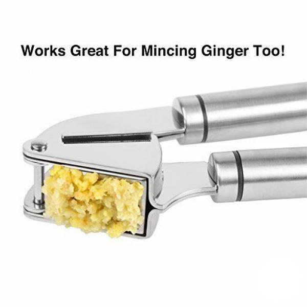 Alpha Grillers Garlic Press and Peeler Set. Stainless Steel Mincer and Silicone #5 image