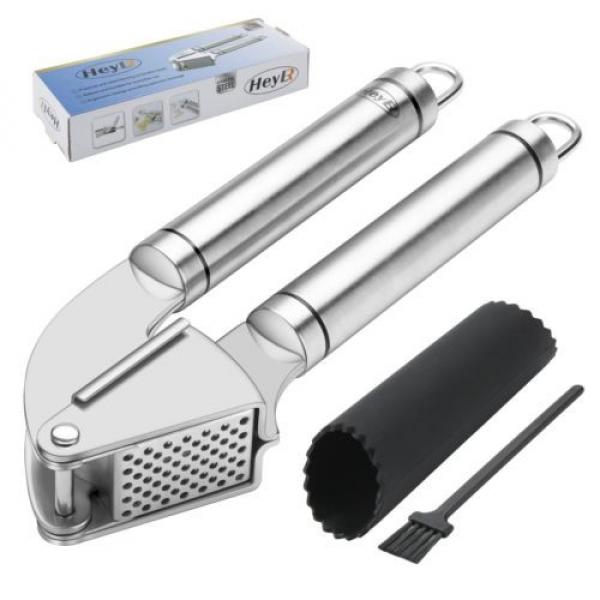 HeyLR Stainless Steel 18/8 Garlic Press Round Handle Crush Garlic Cloves and ... #1 image