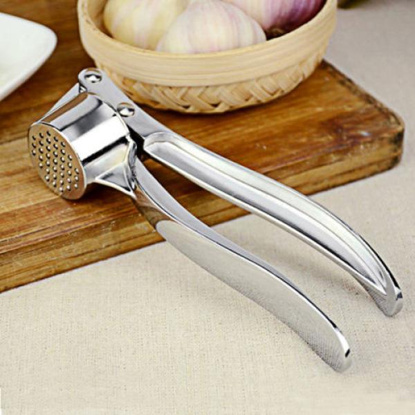 Protable Stainless Steel Garlic Press Crusher Squeezer Masher Home Kitchen Tool #1 image