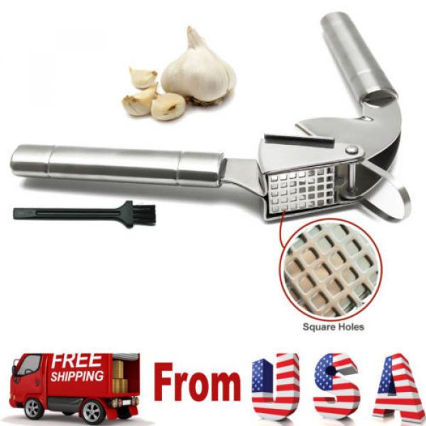 Top Rated EcoJeannie Garlic Press w/ Hanging Hook &amp; Square Holes w/ Brush #1 image