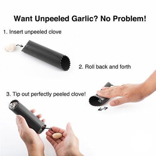 Alpha Grillers Garlic Press And Peeler Set. Stainless Steel Mincer And Silicone #5 image