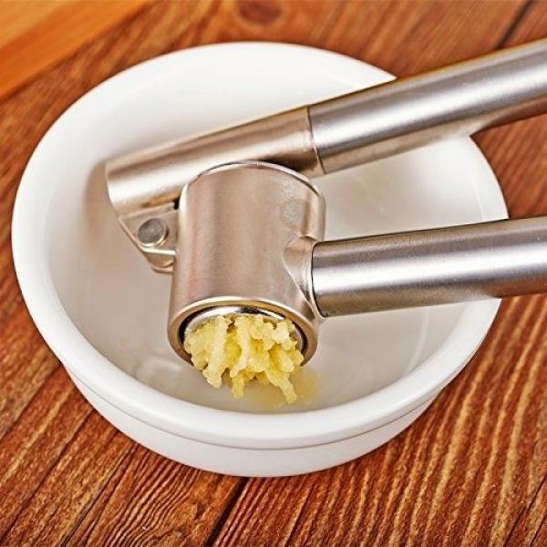 Soufull 304 Stainless Steel Garlic Press With Silicone Tube Roller #3 image