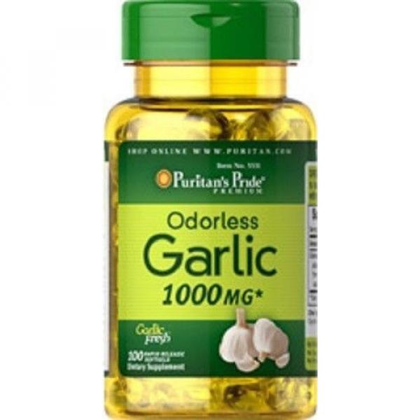 Puritan&#039;s Pride Odorless Garlic 1000 mg 100 softgels Antioxidant Made in USA #1 image