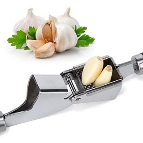 Bonim Grillers Garlic Press And Peeler Set. Stainless Steel Mincer And Silicone #4 image