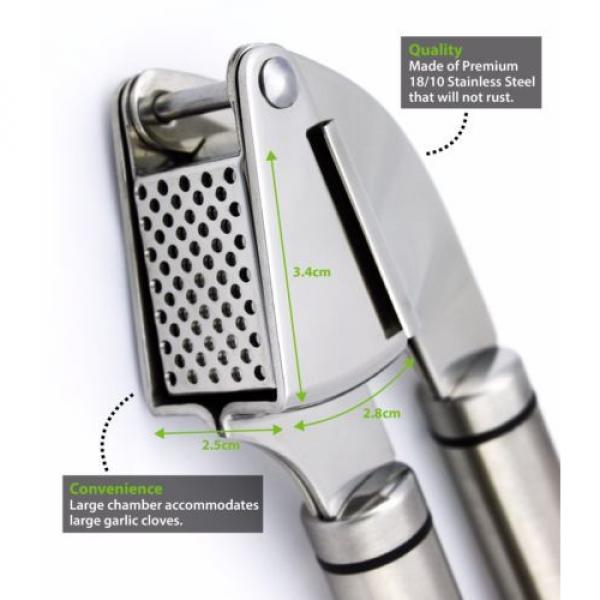 KitChef Premium Garlic Press includes a Garlic Peeler Plus a Cleaning Brush #4 image