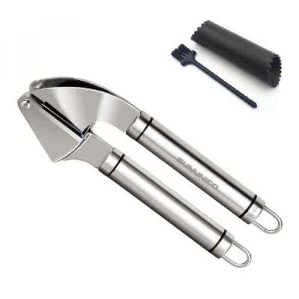 Garlic Press And Ginger Kitchen Tools Crusher Propresser Stainless Steel New #3 image