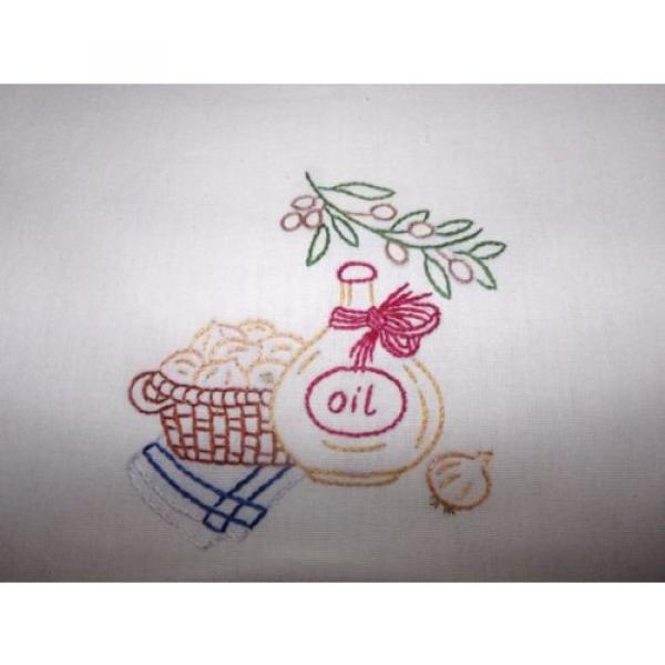 HAND EMBROIDERED 100% COTTON STRIPED TOWEL GARLIC &amp; OIL, NEW #1 image