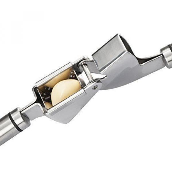 Stainless Steel Garlic Press, X-Chef Premium Peeling Press Mince &amp; Roller, Best #4 image