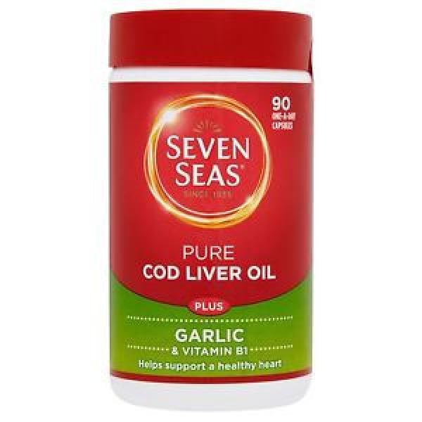 3 x Seven Seas Pure Cod Liver Oil Plus Garlic 90 One a Day Capsules #1 image