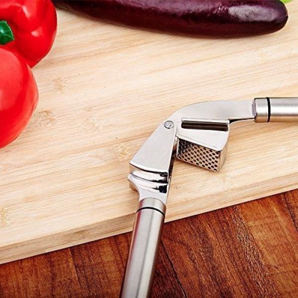 HST Heavy Duty 304 Stainless Steel Hand Squeeze Garlic Press Chopper Ginger #2 image