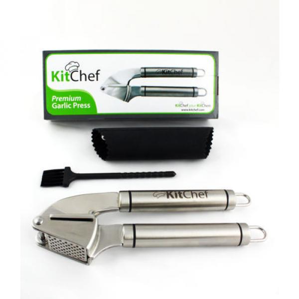 KitChef Premium Garlic Press includes a Garlic Peeler Plus a Cleaning Brush #2 image