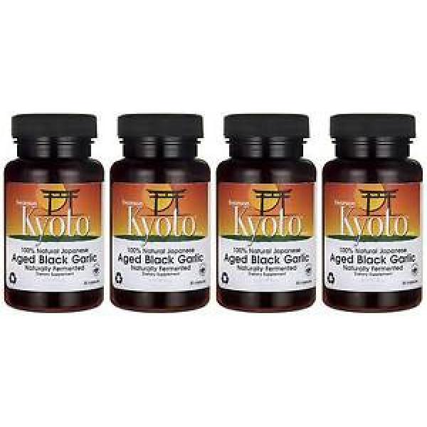 Kyoto Aged Black Garlic 650 mg 4X 30 Caps, 4 Bottle Polyphenol Allicin + Bonus #1 image