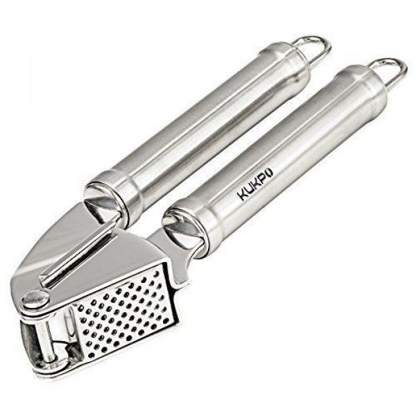 KUKPO Stainless Steel Garlic Press - Mincer - Peeler - Brush - Crusher Set Made #1 image