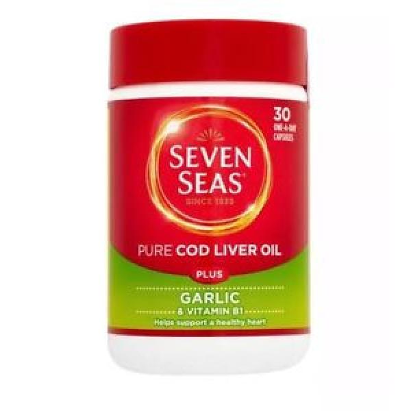 Seven Seas Omega-3 Cod Liver Oil + Garlic Heart Support, B1 30 caps #1 image