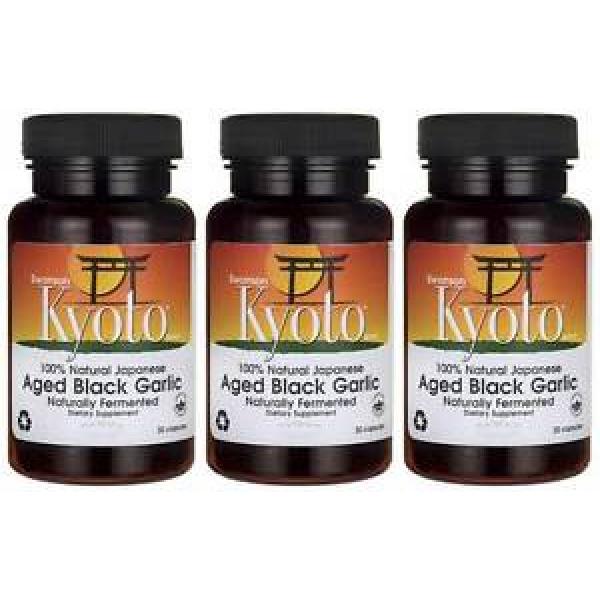 Kyoto Aged Black Garlic 650 mg 3X 30 Caps, 3 Bottle Polyphenol Allicin + Bonus #1 image