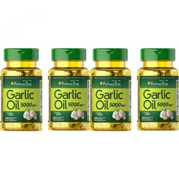 Garlic Oil 5000 MG 4 X 100 Rapid gels Cholesterol Cardio Health Fresh Pills 2019 #4 image