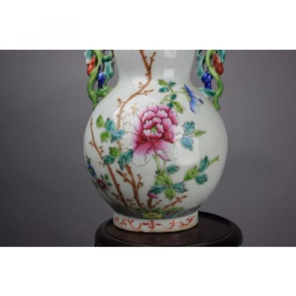 19th/20th C. Chinese Famille-Rose Double Gourd Garlic’s Head Vase #5 image