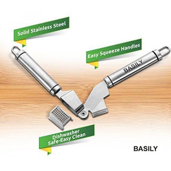 Basily Garlic Press - Garlic Peeler Premium High Quality Stainless Steel Grade #2 image