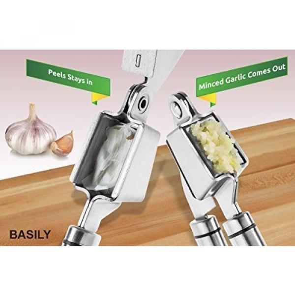 Basily Garlic Press - Garlic Peeler Premium High Quality Stainless Steel Grade #3 image