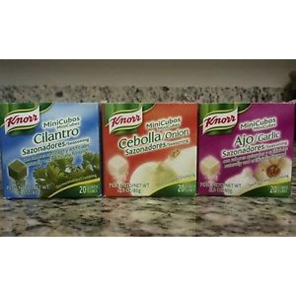 KNORR SEASONING ASSORTED MINI CUBES. 1 BOX OF EACH OF ONION, GARLIC, CILANTRO #1 image